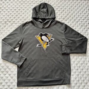 NHL Youth Gray Pittsburgh Penguins Pullover Hoodie Sweatshirt Size XL 18/20